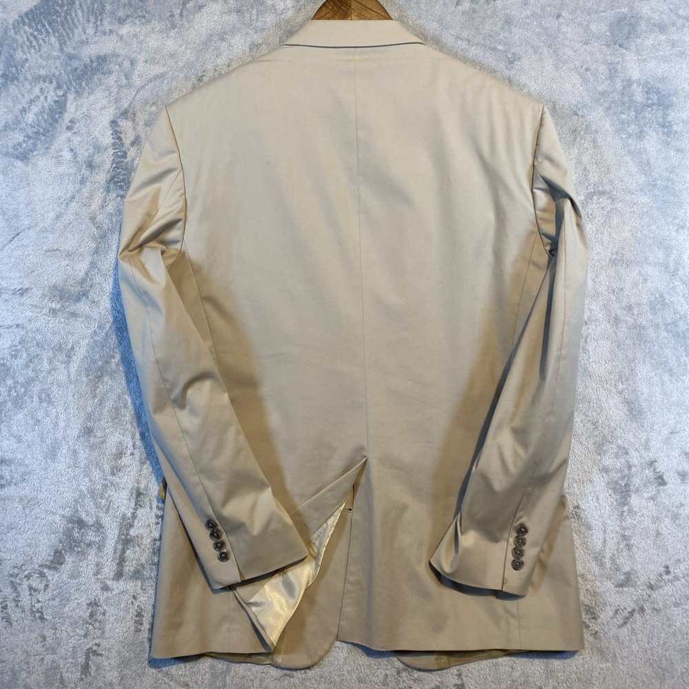 L.L Bean Mens Blazer Sport Coat Khaki Sz 44T‎ Two Button Classic USA **Flaw** - Picture 2 of 9